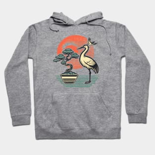 Japanese Bonsai and Crane Rising Sun Dojo Hoodie